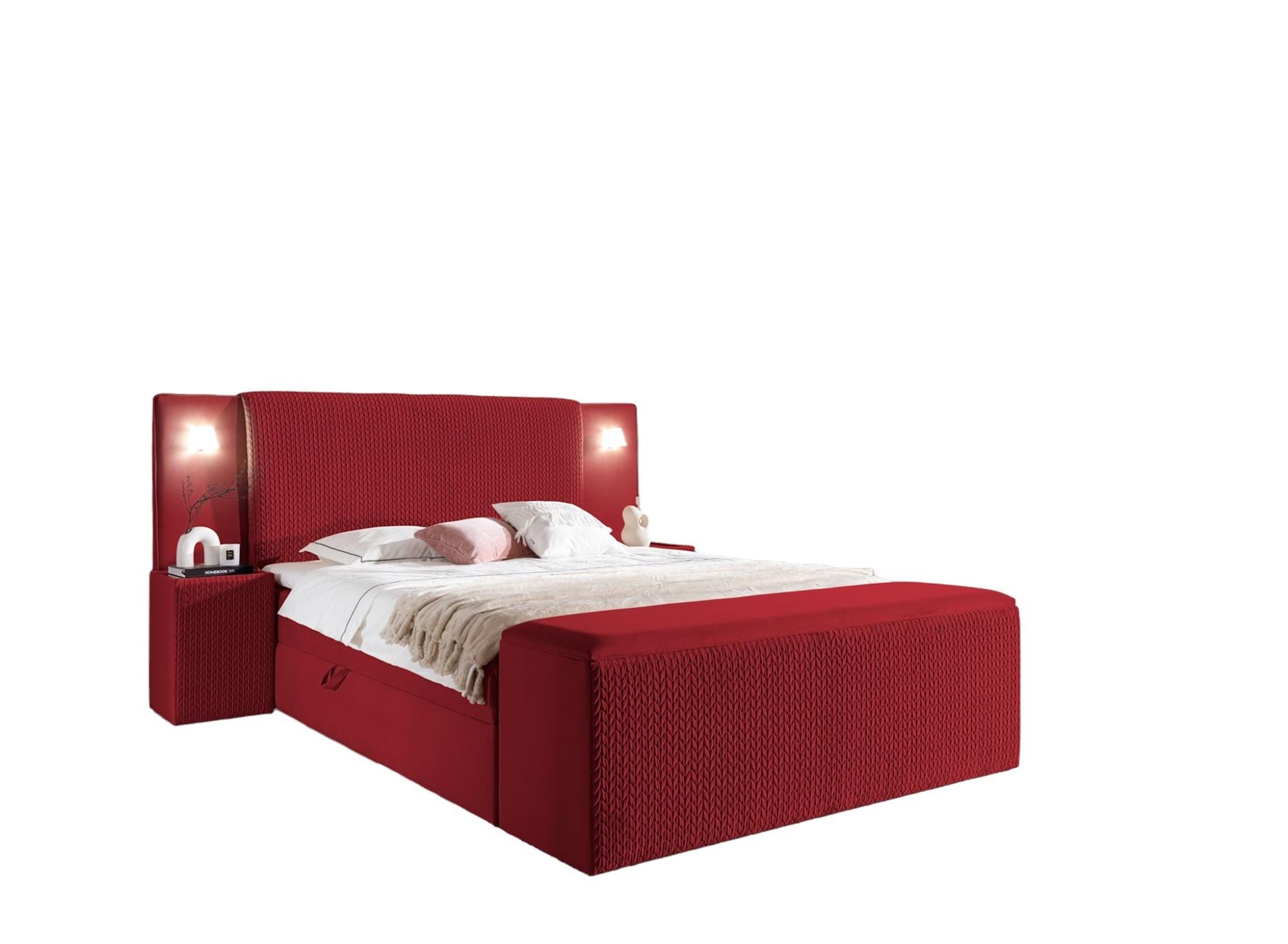 BOXBETT Marten Magic Velvet Set.4 - Rot, Holzwerkstoff/Textil (140/200cm) - Fun Möbel