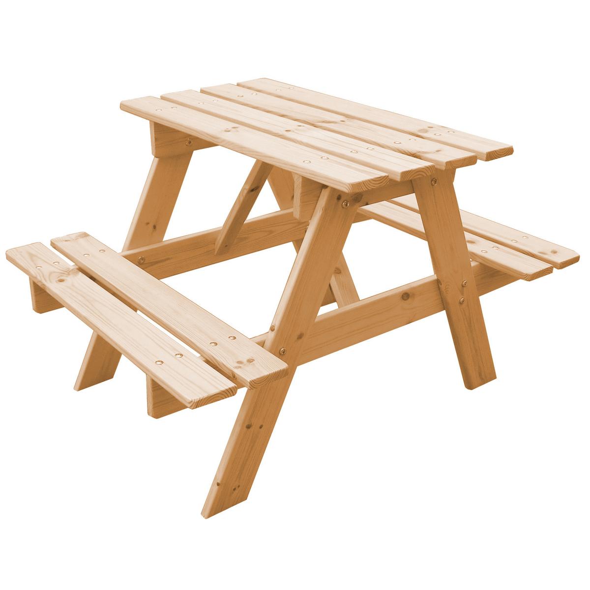 KINDERSITZGARNITUR aus naturholz - H50 x 81 x 60 cm M012-1 - Beige, Holz (60/50/81cm) - Timbela