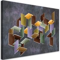 WANDBILD 3d rätsel - Schwarz, Textil (60/40cm) - Feeby