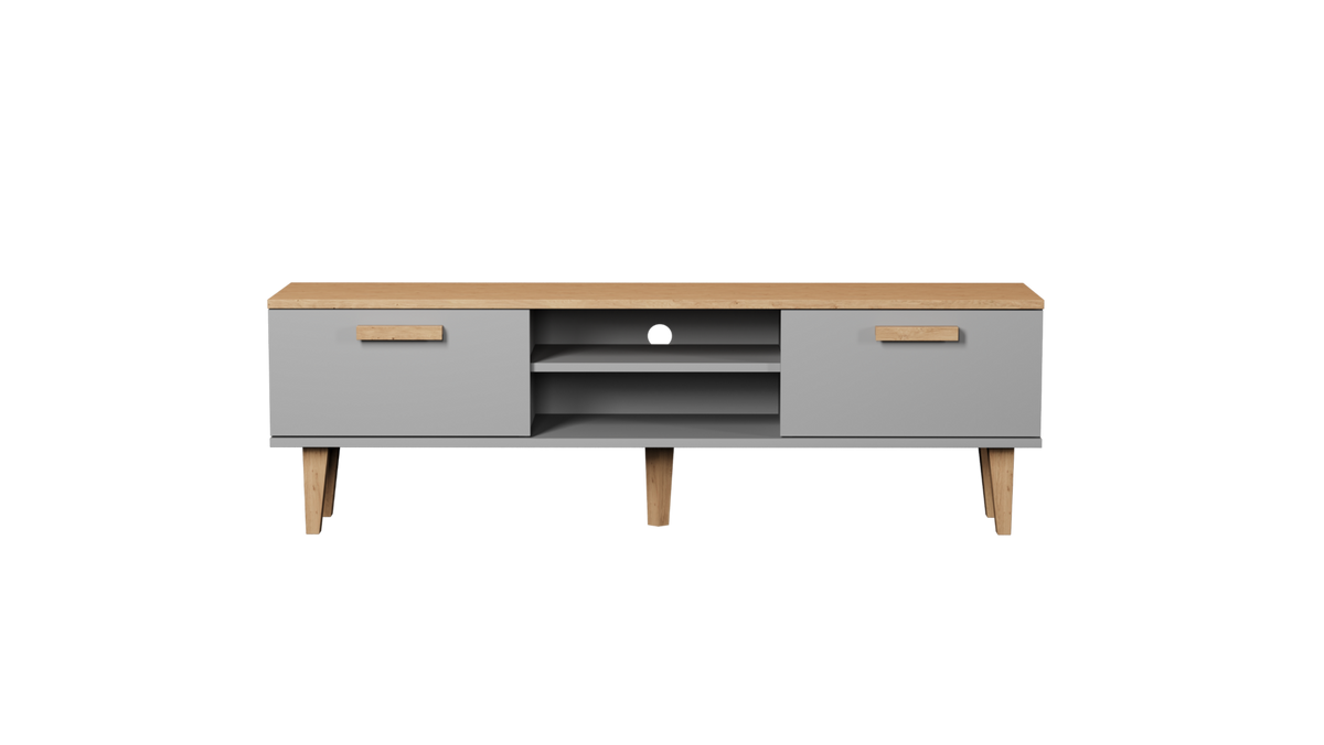 LOWBOARD Denver II - Grau, Holzwerkstoff (160/47/35cm) - RAUMHIRSCH FURNITURE