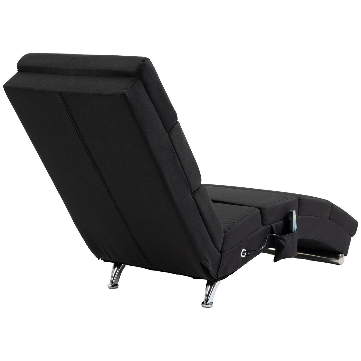 RELAXLIEGE mit 5 Massagemodi, Heizfunktion, Schwarz - Schwarz, Textil/Metall (56/84/168cm) - HOMCOM