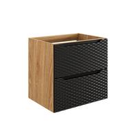 WASCHTISCHUNTERSCHRANK 60cm Elora Schwarz und Holz - Schwarz, Holzwerkstoff (60/57/46cm) - Petits-meubles