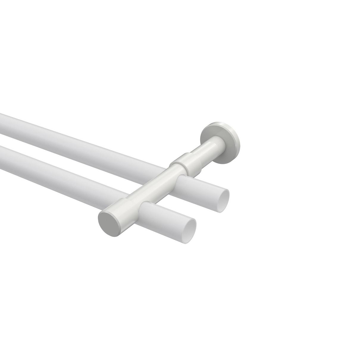 TRÄGER FÜR GARDINENSTANGEN 20 mm Ø, Prestige 2-läufig, Weiß - Weiß, Metall (16.2/4/4cm) - INTERDECO