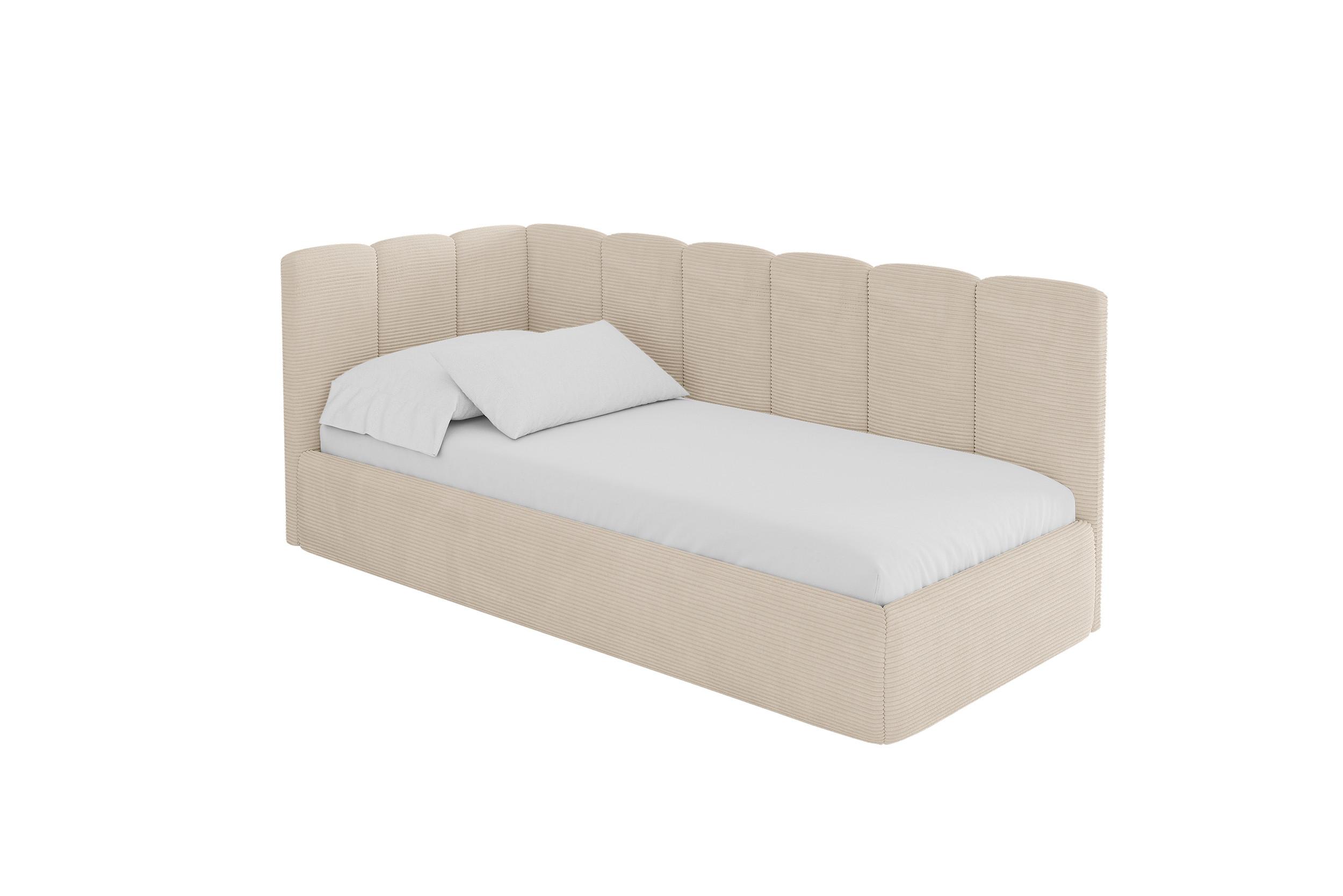 EINZELLBETT Jugendbett mit Bettkasten und Matratze H3/H4, Rechts - DEXY 100x200 Beige - Kaschmir, Holzwerkstoff/Textil (100/200cm) - ALTDECOR