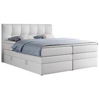 BOXSPRINGBETT ALVIN KING 180/200 Weiß Kunstleder - H3 - Weiß, Holz/Textil (180/200cm) - MKS