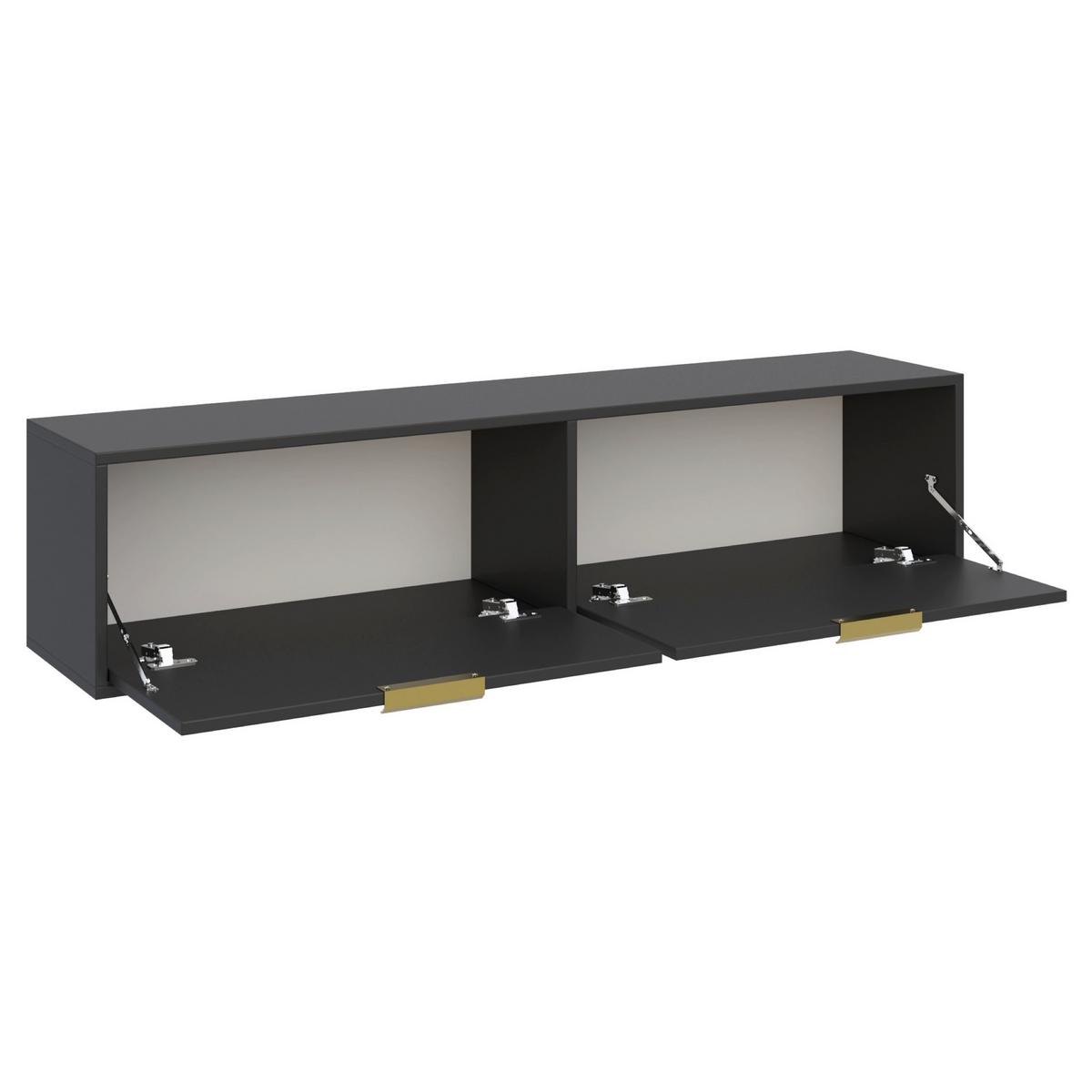 TV-HÄNGEBOARD Vena 2-türig, Schwarz, 140 cm - Goldfarben/Schwarz, Holzwerkstoff/Kunststoff (138.6/30/30cm) - Selsey