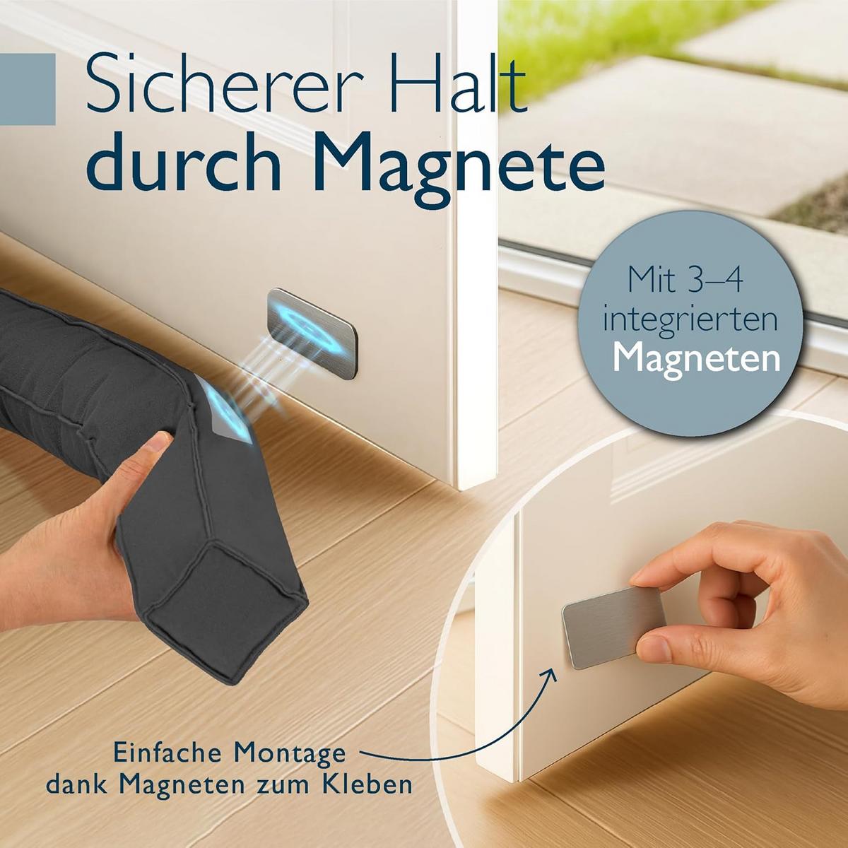 ZUGLUFTSTOPPER Marin MM 6,5x80cm Anthrazit (2tlg) - Anthrazit, Textil (6/80cm) - Beautissu 