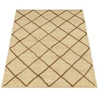 JUTETEPPICH handgewebt wendbar, mit Rautenmuster, Creme, 80 x 150 cm - Beige, Textil (150/80cm) - KADIMA DESIGN