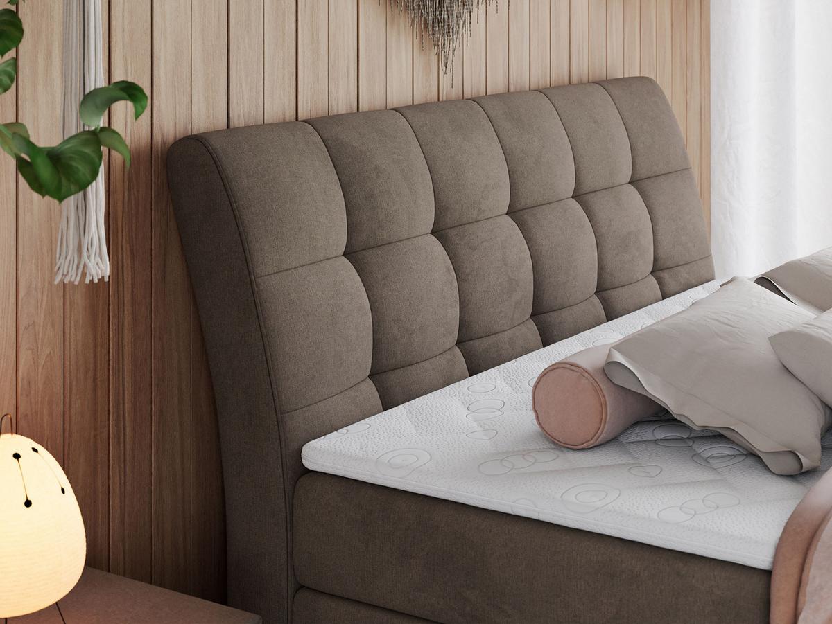 BOXSPRINGBETT GOLD-10 KING 180/200 Braun Velvet - H4 - Braun, Holz/Textil (180/200cm) - MKS