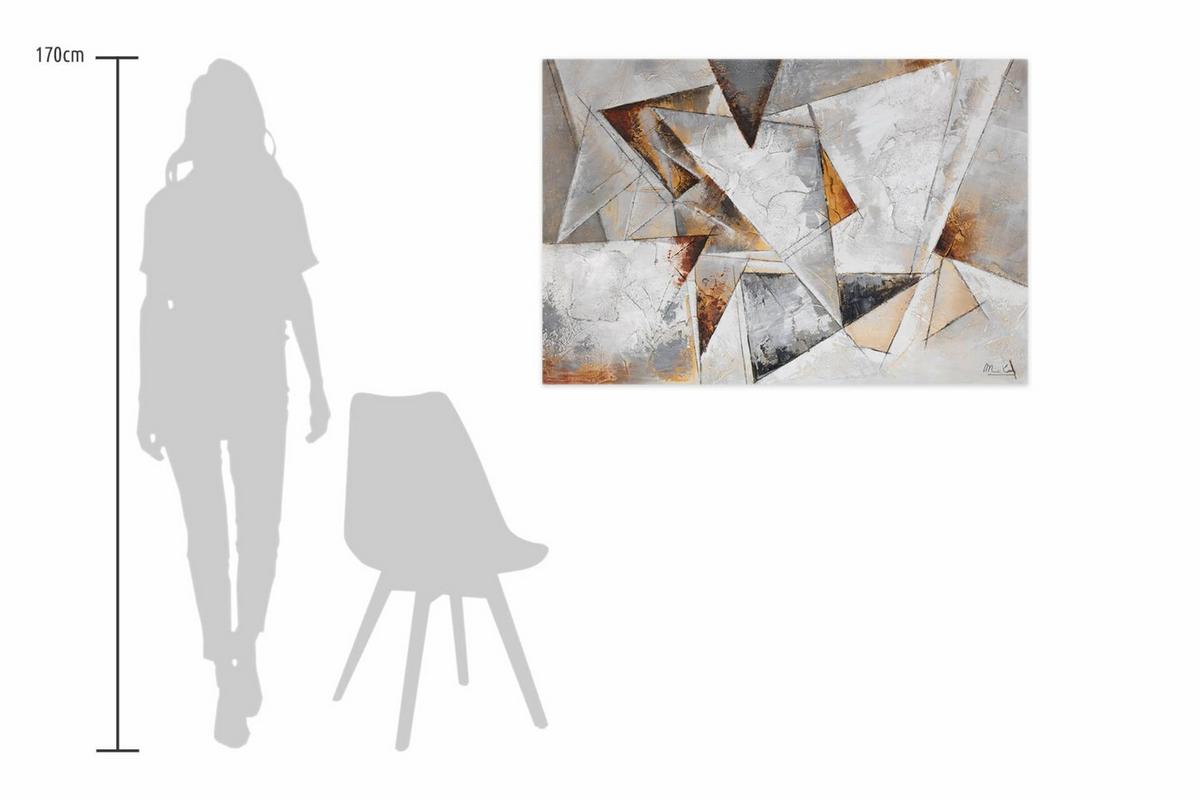 ACRYLBILD HANDGEMALT 120/80 cm - Braun/Grau, Holz/Textil (120/80cm) - KUNSTLOFT