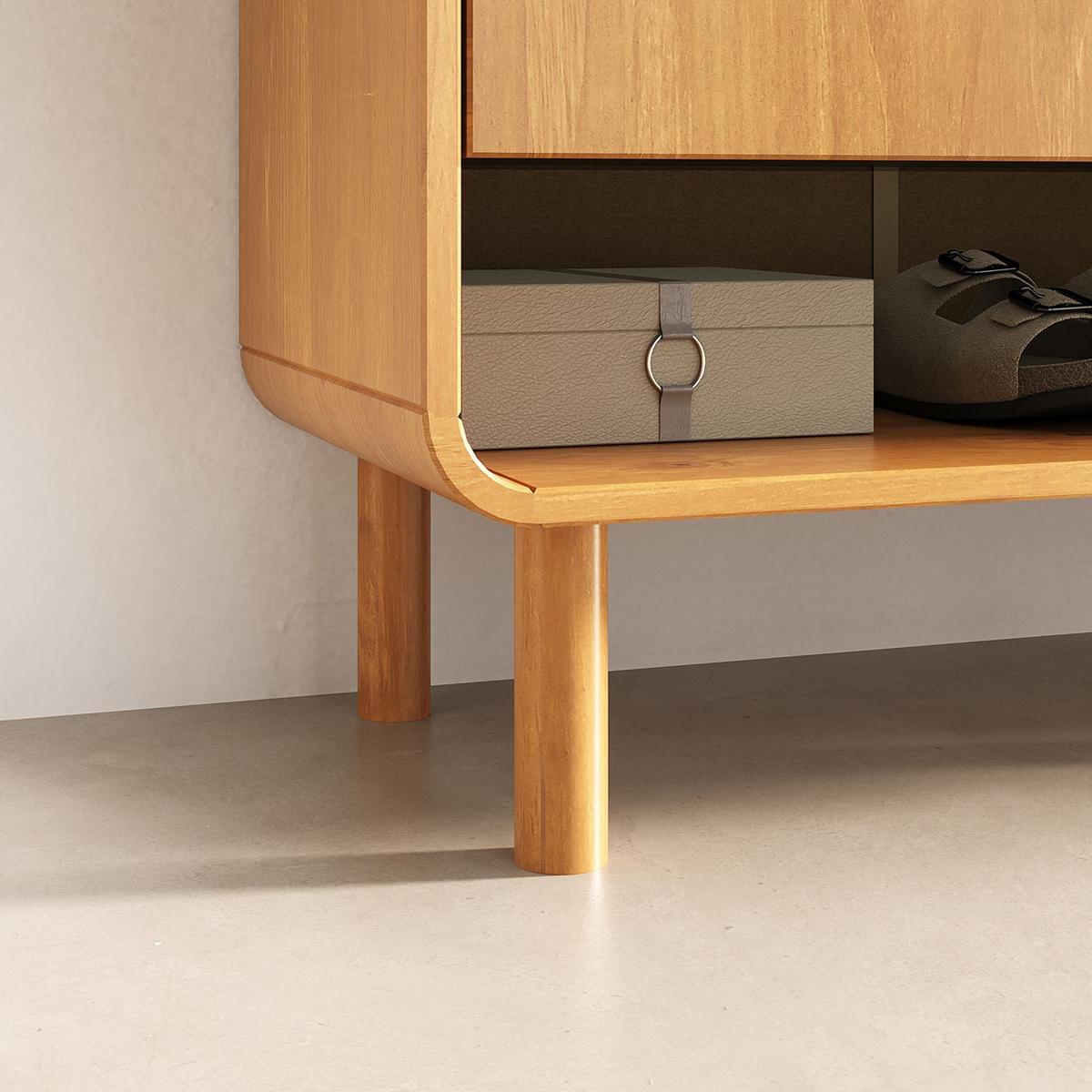 SCHUHSCHRANK JUAN Eiche - Eichefarben, Holz (79/104/37cm) - IDIMEX