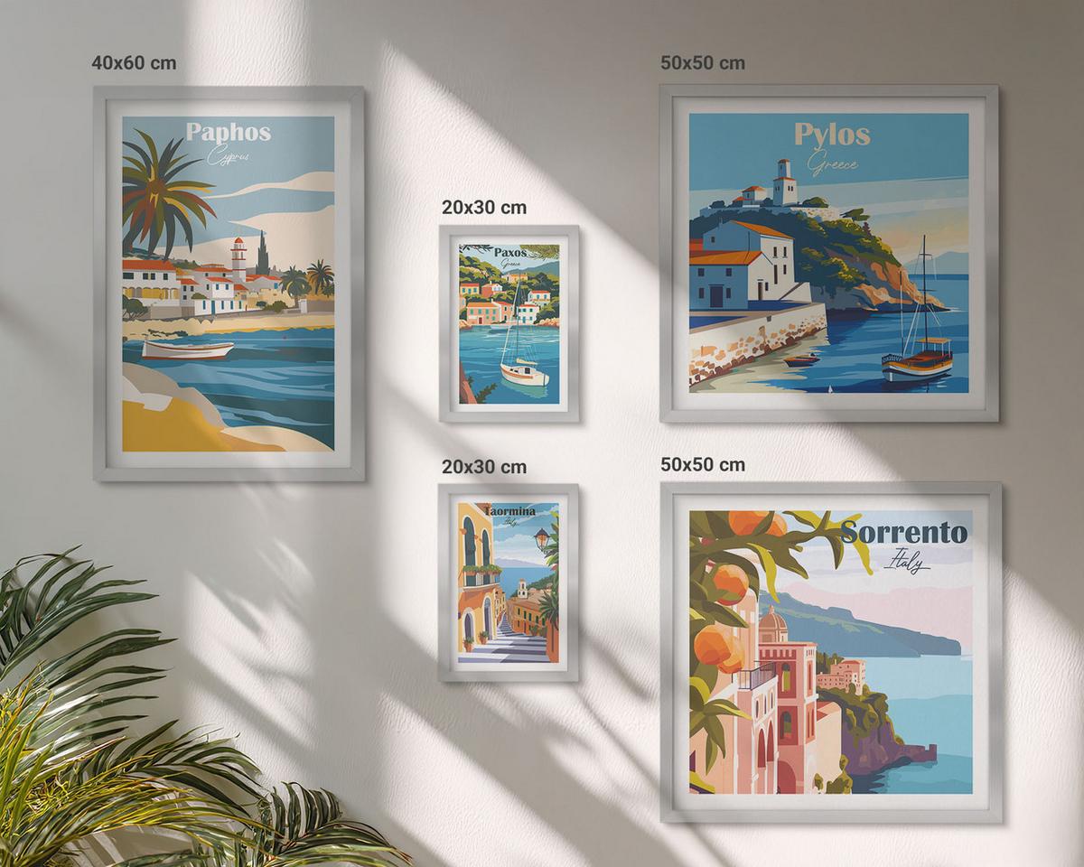BILDER SET 5er Set - 50x50 cm & 20x30 cm & 40x60 cm Silberner Rahmen - Japanische Naturlandschaften - Silberfarben, Kunststoff (40/60cm) - TULUP