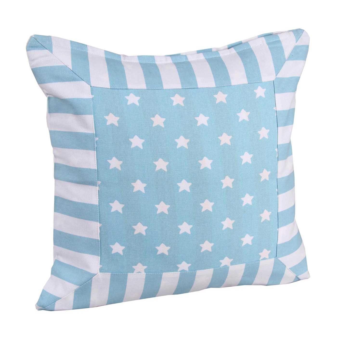 PATCHWORK-KISSENHÜLLE Sterne 60/60 cm - Blau, Textil (60/60cm) - Homescapes
