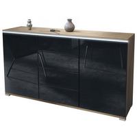 SIDEBOARD Faro Schwarz Hochglanz - Schwarz Hochglanz, Holzwerkstoff (138.5/75.5/35cm) - Vladon