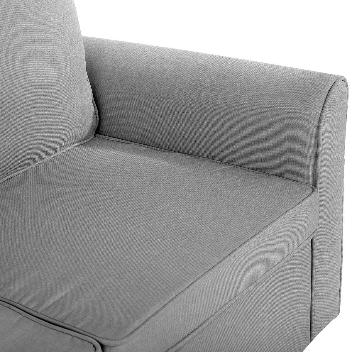ECKSOFA Polsterbezug Hellgrau rechtsseitig Nesna - Hellgrau, Textil (228/145cm) - Beliani