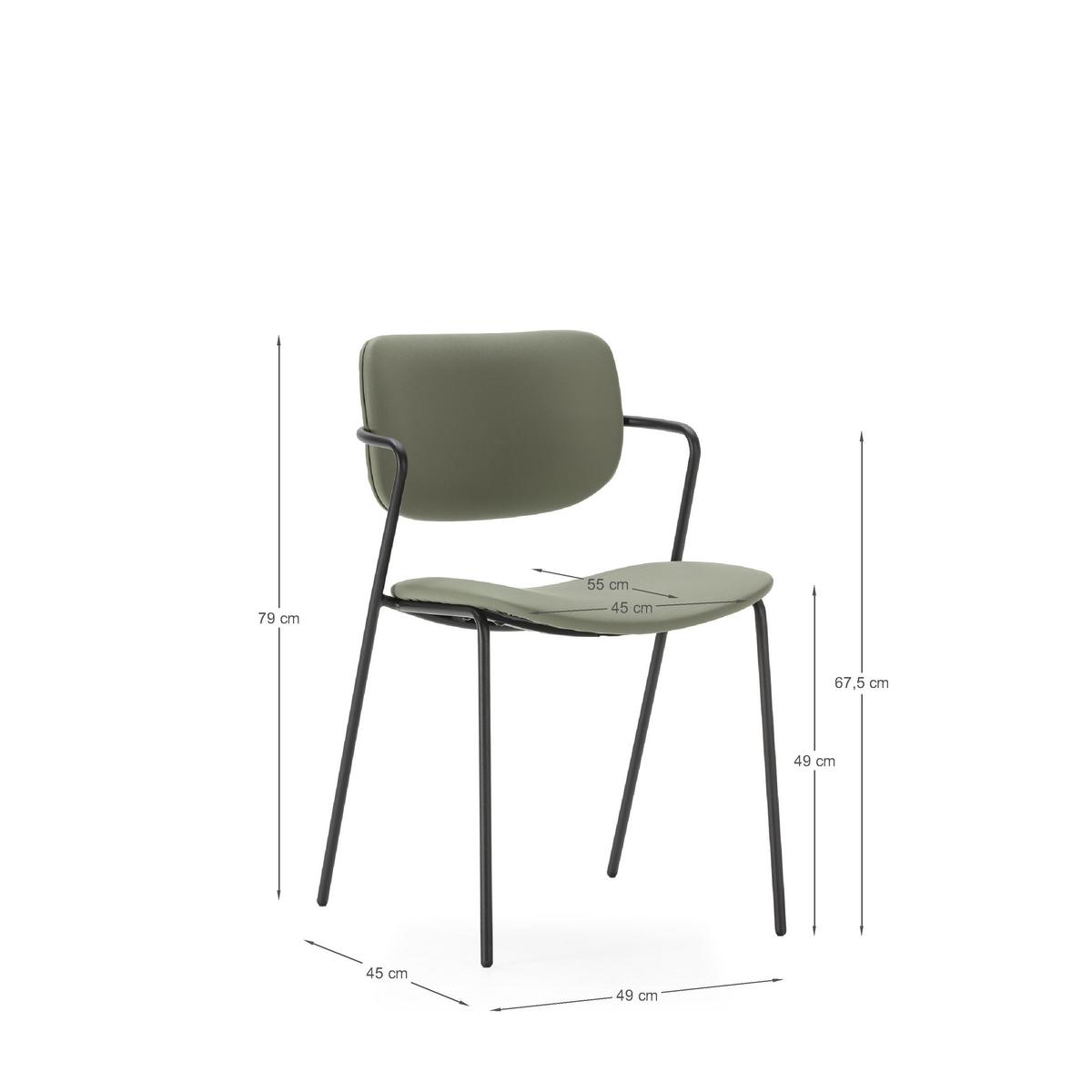 ESSZIMMERSTUHL Maika Grün 49/55/48 cm 2er-Set - Grün, Textil (55/48/49cm) - Calicosy
