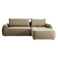 ECKSCHLAFSOFA Bueno II, Seite: Rechts - Beige/Schwarz, Holz/Textil (280/185cm) - MIRJAN24