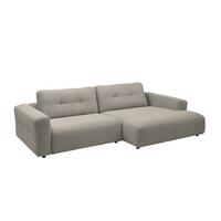 ECKSOFA XL MIKA Grau Cord - Greige/Schwarz, Kunststoff/Textil (296/167cm) - KAWOLA