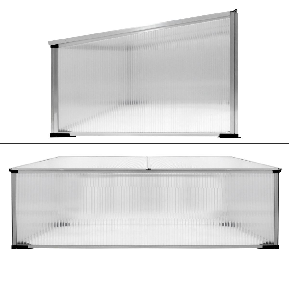 FRÜHBEET mit zweiteiliges Dach 100x60x40 cm 0,6m² - Transparent, Metall (60/40/100cm) - ECD-Germany