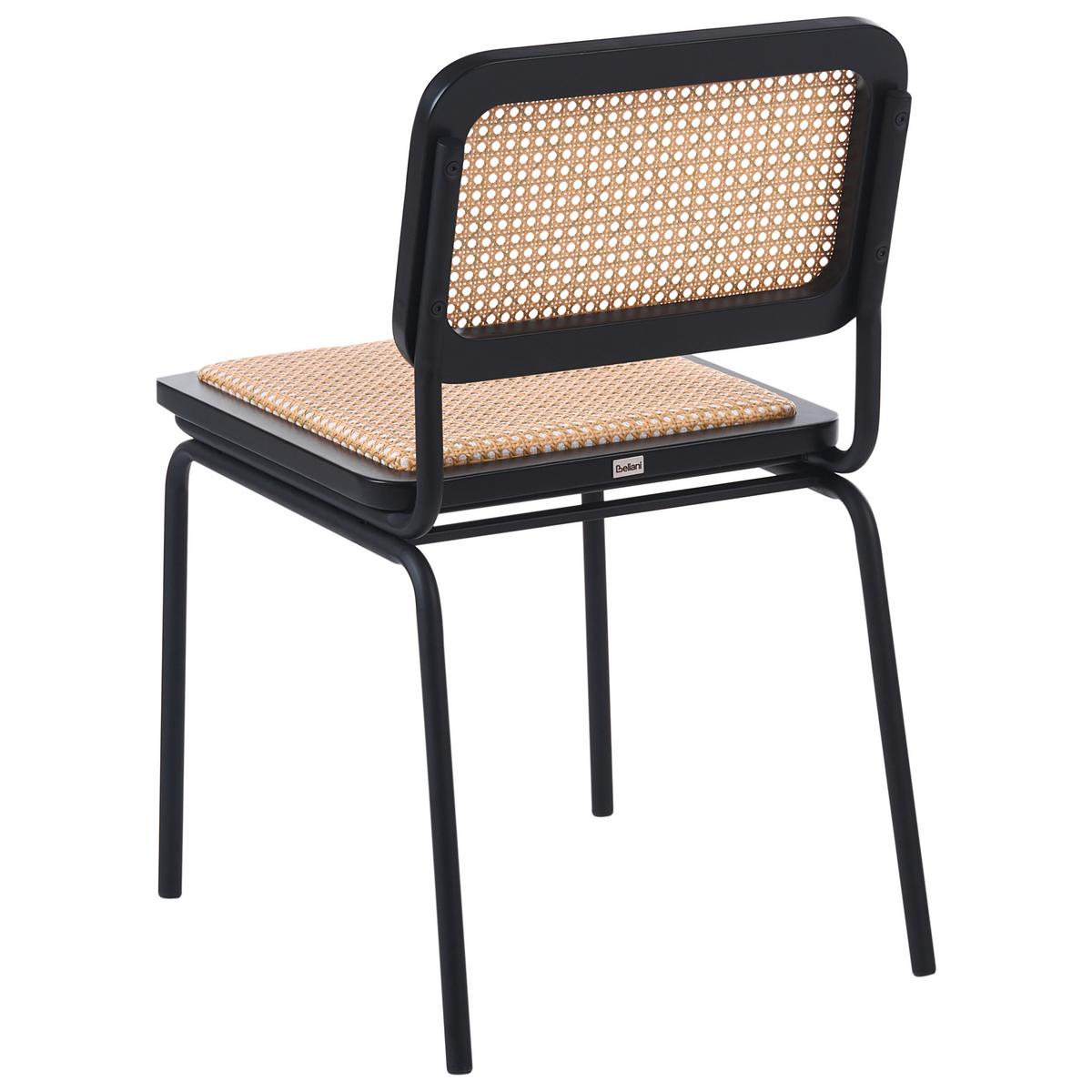 ESSZIMMERSTUHL 2er-Set Polyrattan Schwarz Corvallis - Schwarz, Kunststoff (48/83/58cm) - Beliani