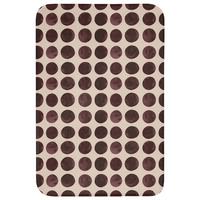 BADEMATTE Polka dots - Muster - Braun Rutschfest 60x90 cm - Bordeaux, Textil (60/90cm) - OnlyWow