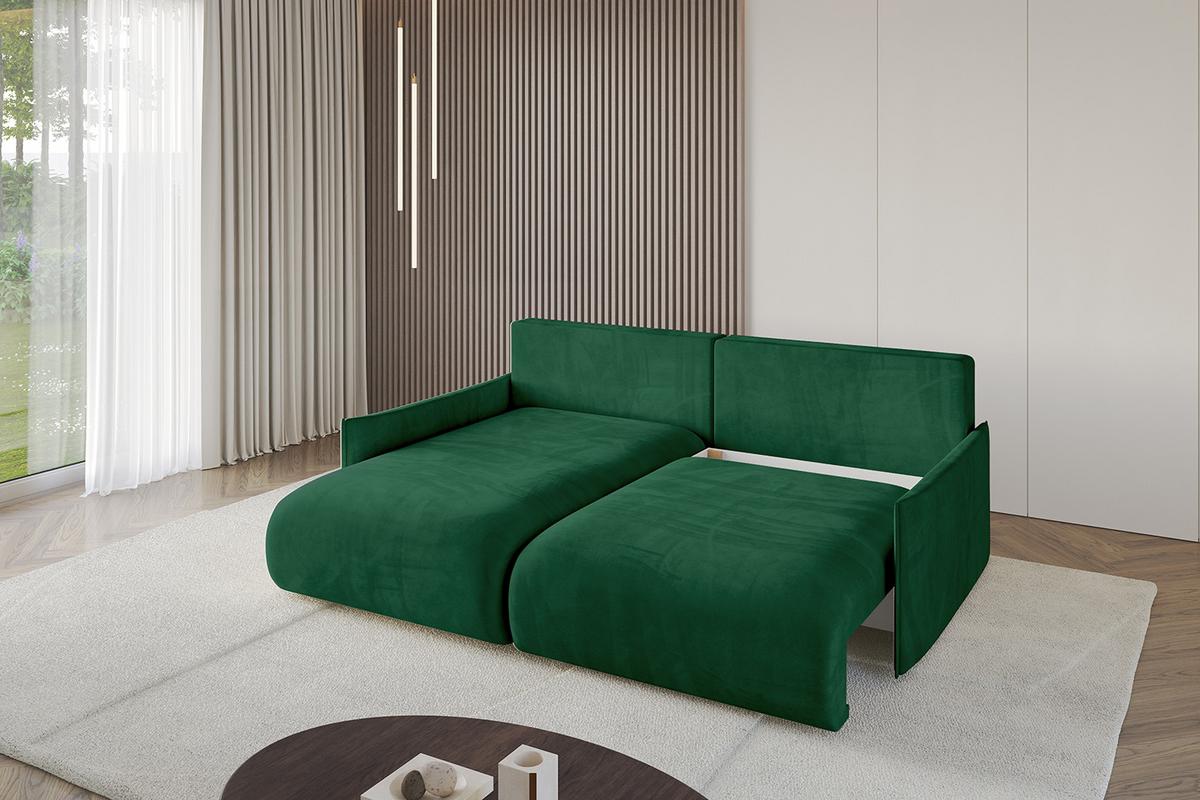 ECKSOFA Ottomane links ONESK-L-v1 216x177x72 Grün Velours - Grün, Holzwerkstoff/Kunststoff (216/177cm) - ALTDECOR