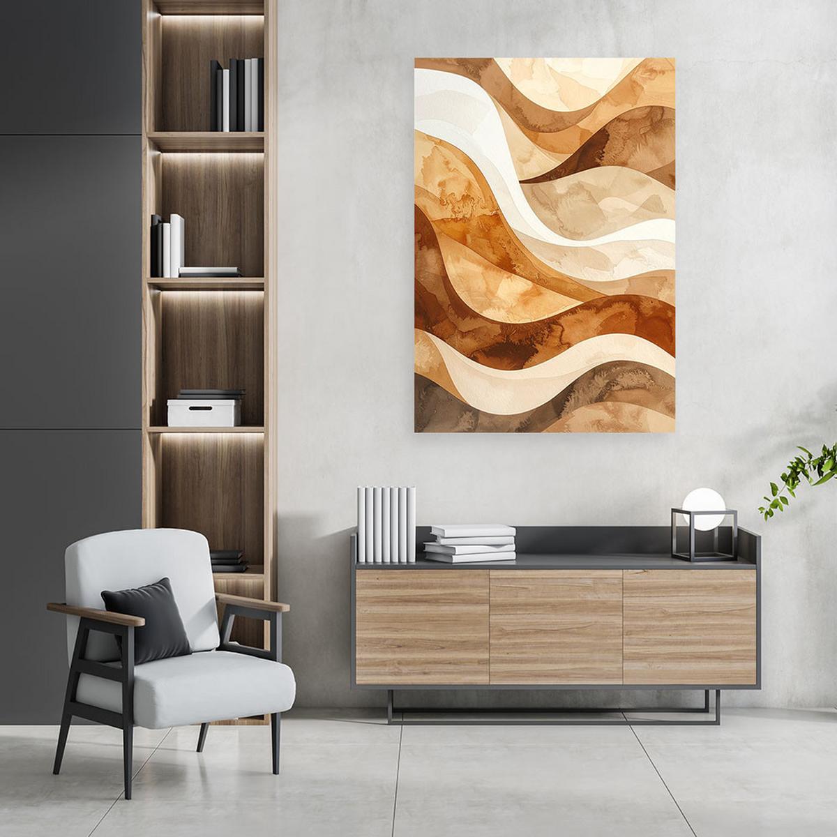 LEINWANDBILD 3D und geometrisch 70x100cm - Beige, Textil (70/100cm) - Feeby