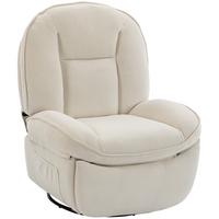 RELAXSESSEL Polyester Schaumstoff Cremeweiß - Creme/Schwarz, Holzwerkstoff/Textil (91/104/93cm) - HOMCOM