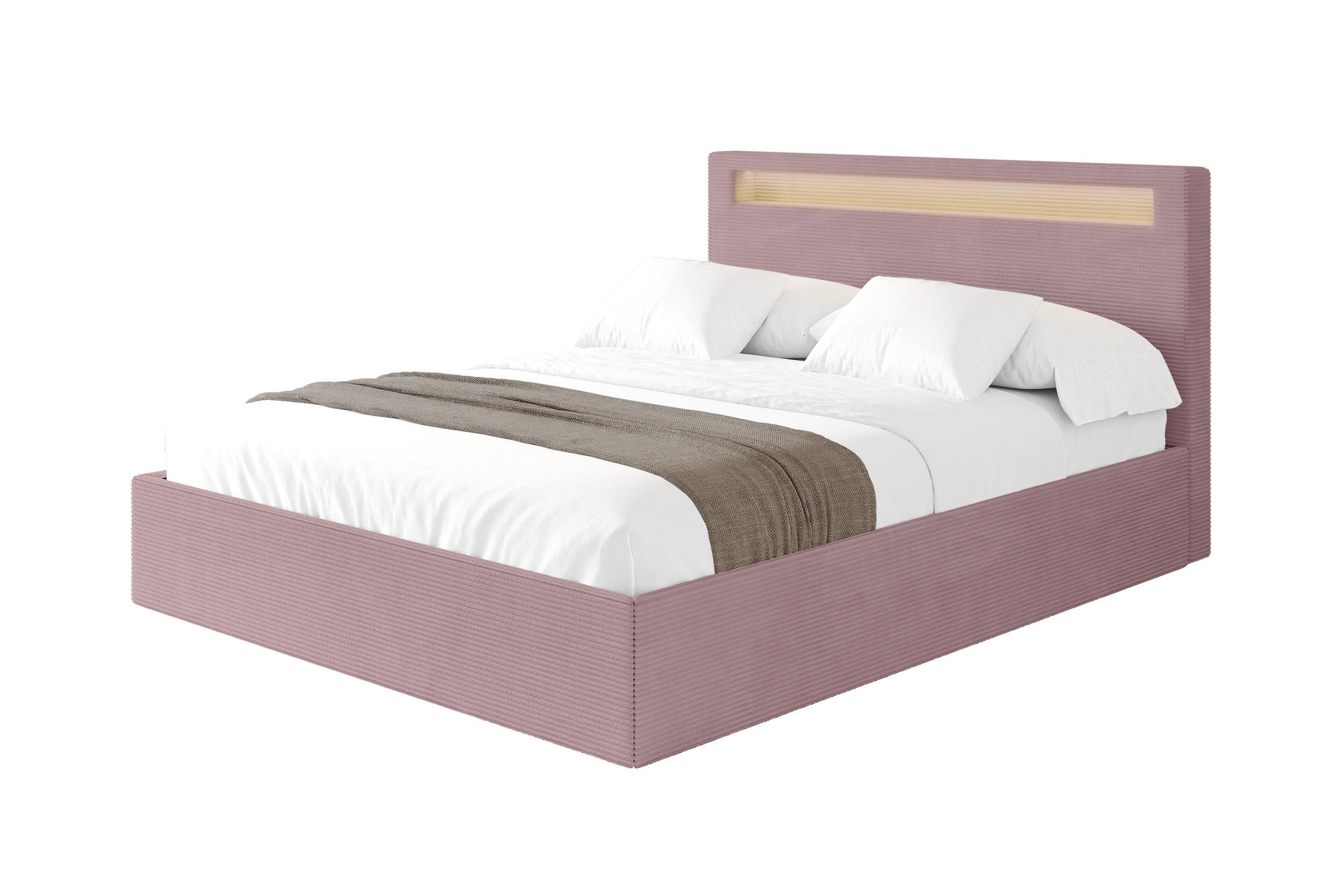 POLSTERBETT mit Bettkasten und Lattenrost, Bett mit Matratze H3/H4 - GOLA 140x200 Rosa - Rosa, Holzwerkstoff/Textil (140/200cm) - ALTDECOR