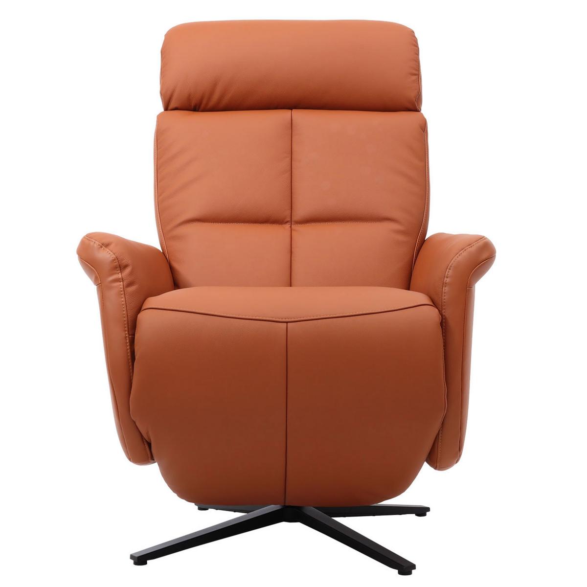 RELAXSESSEL Orange - Terracotta/Orange, Leder (76/110/153cm) - MCW