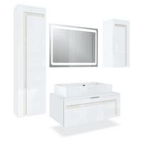BADMÖBELSET Aloha Absetzungen in Creme Hochglanz - Creme, Holzwerkstoff (200/193/51cm) - Vladon