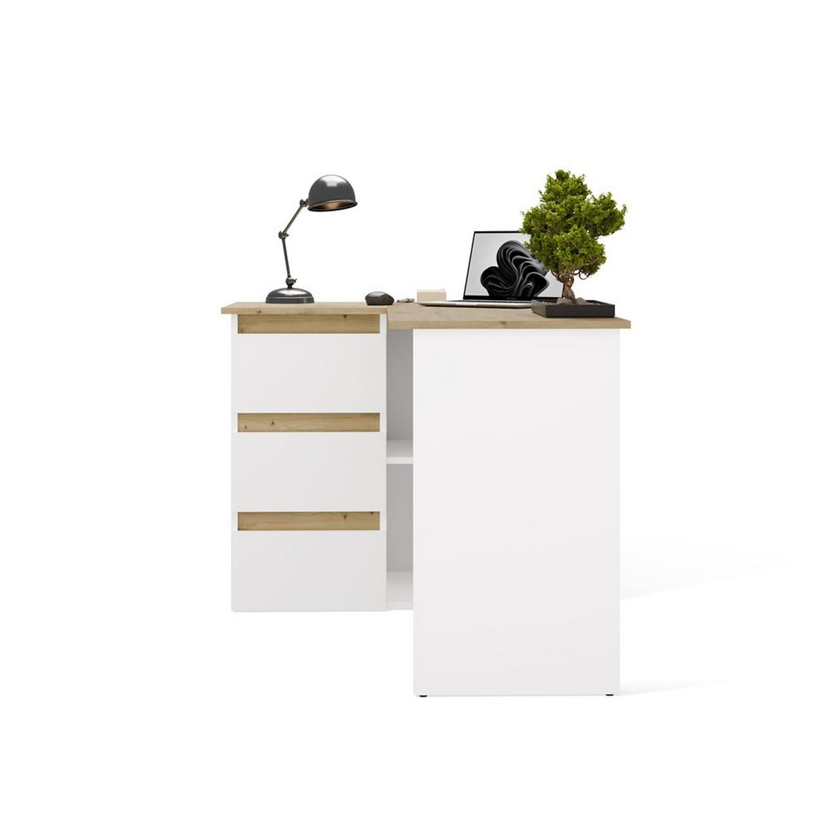 SCHREIBTISCH Weiß, Artisan Eiche 120/75/49 - Weiß/Eiche Artisan, Holzwerkstoff (90/50/75cm) - RAUMHIRSCH FURNITURE