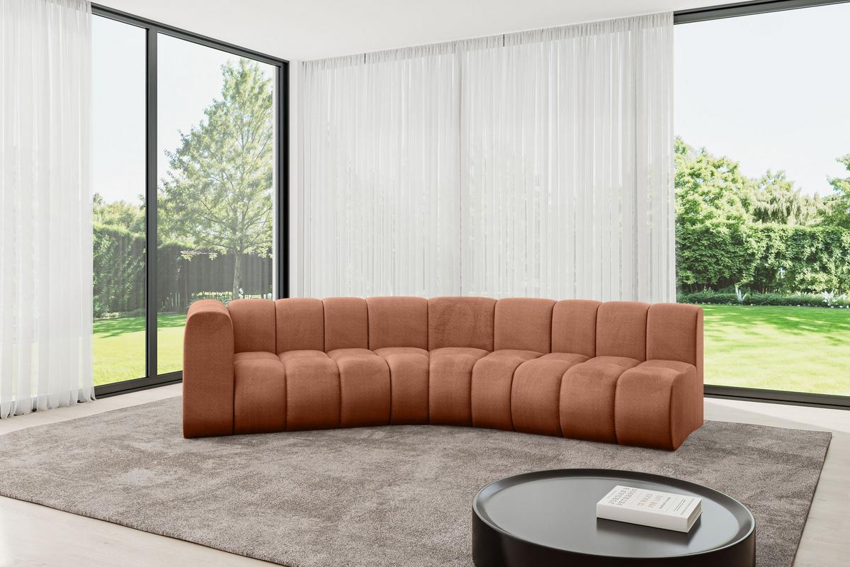 ECKSOFA modulares Sofa Karex-L1 - 308x194x70 cm Apricot - Koralle, Holzwerkstoff/Textil (308/194cm) - ALTDECOR