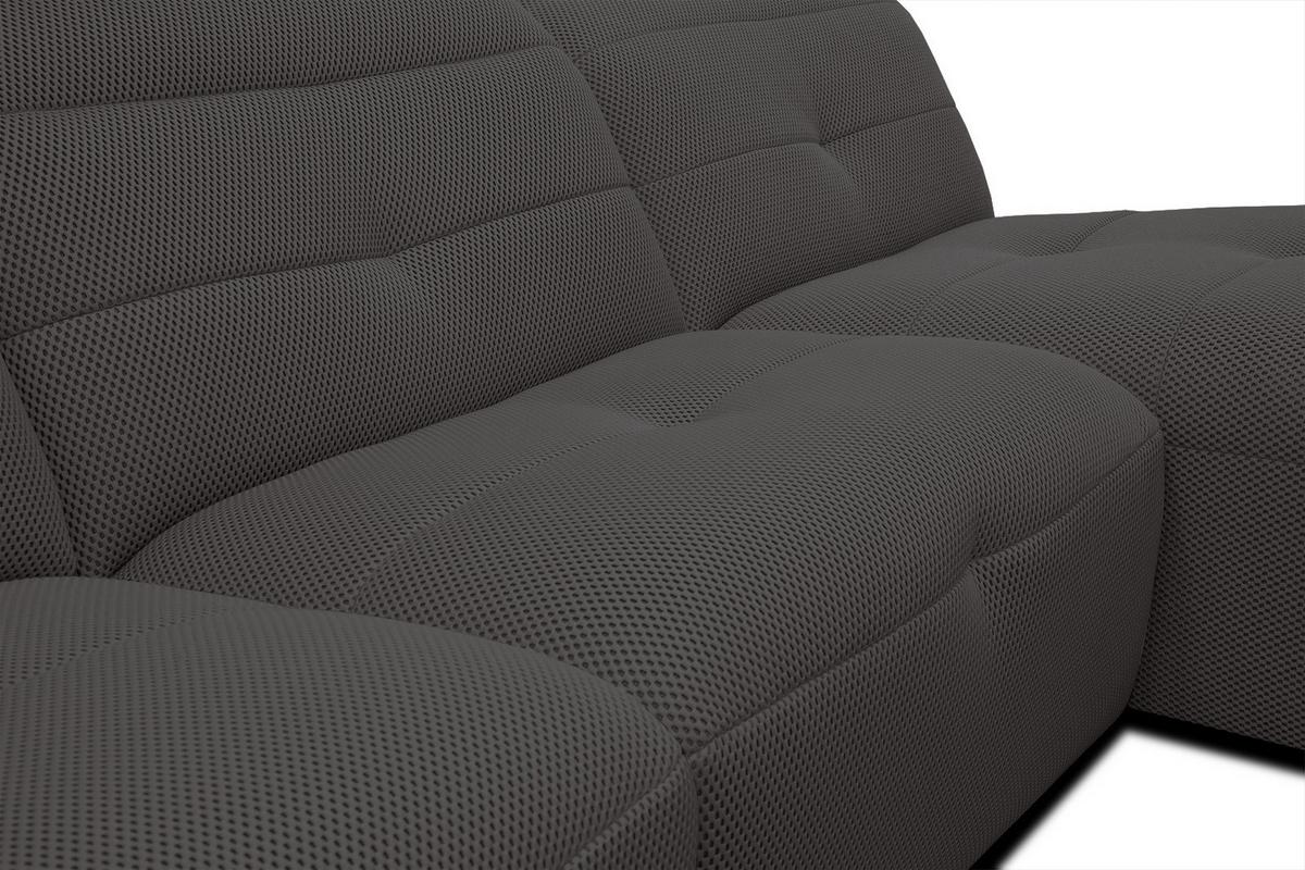 ECKSOFA TRENTO 4-Sitzer, dunkelgrau - Dunkelgrau/Schwarz, Holzwerkstoff/Kunststoff (262/165cm) - Wozimo