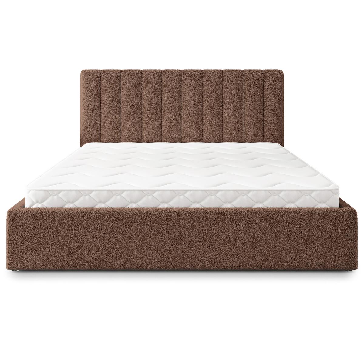POLSTERBETT DEMERA Q 200x200 cm mit Bettkästen - Braun - Braun, Holz (200/200cm) - MASSENO