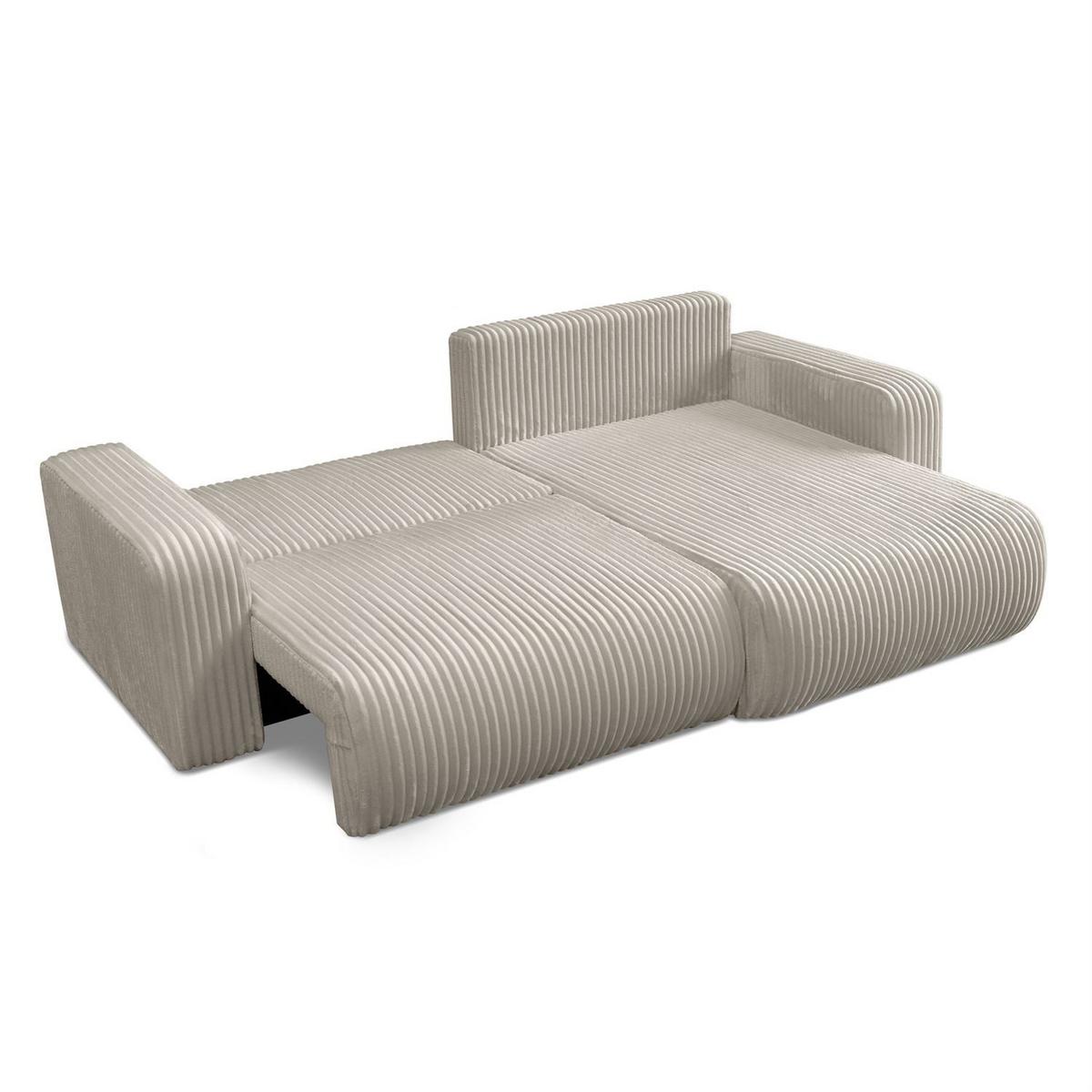 ECKSOFA MOVE mit Schlaffunktion und Bettkasten, Tilia 01 - Creme, Textil (247/143cm) - Lookway