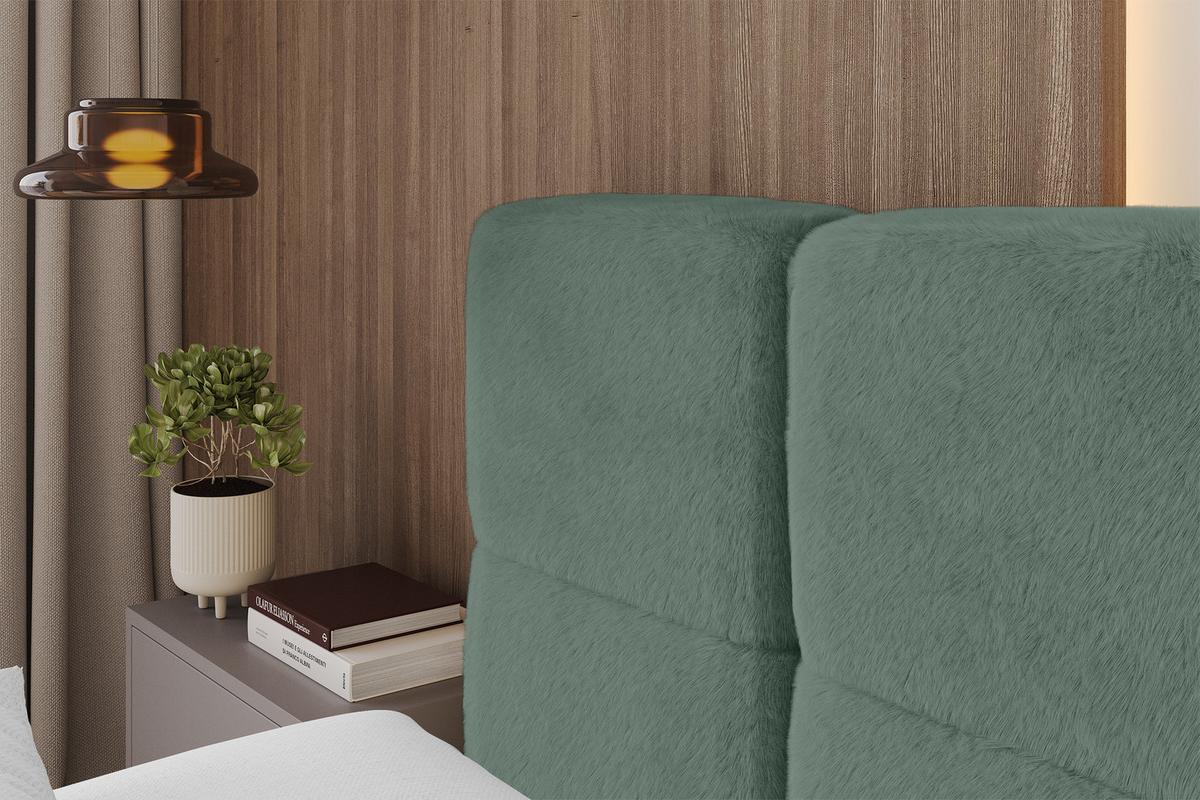 POLSTERBETT mit Bettkasten und Lattenrost mit Kopfteil, Boxbett ohne Matratze, mit Stauraum - NATA 200x200 Grün - Grün, Holzwerkstoff/Textil (200/200cm) - ALTDECOR