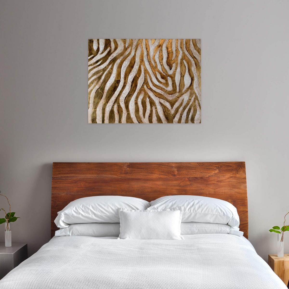 ÖLGEMÄLDE 100/75 cm - Goldfarben, Holz/Textil (100/75cm) - KUNSTLOFT