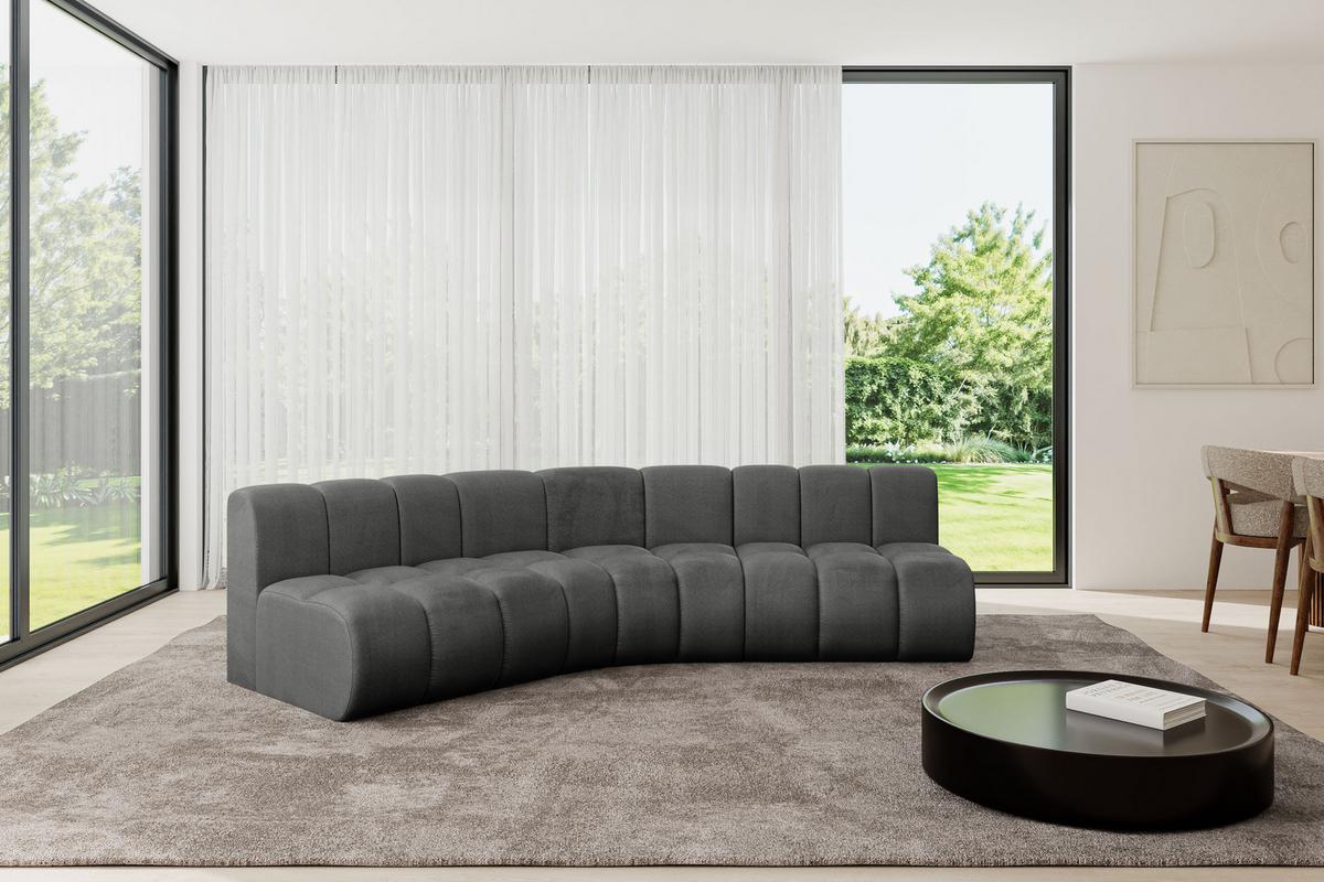 ECKSOFA modulares Sofa Montra-L1 - 290x174x70 cm Dunkelgrau - Dunkelgrau, Holzwerkstoff/Textil (290/174cm) - ALTDECOR