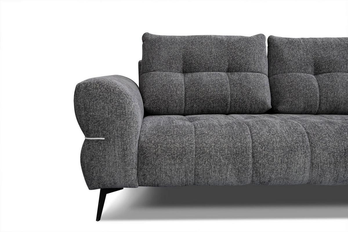 SOFA SALVINI 3-Sitzer, graphitfarben - Graphitfarben/Schwarz, Holzwerkstoff/Textil (176/88/99cm) - Wozimo