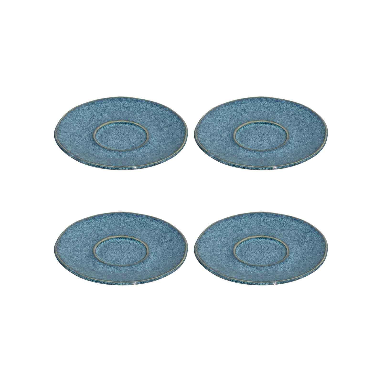 ESPRESSOUNTERTASSEN Matera blau ø 11.0 cm 4er Set - Blau, Keramik (11cm) - Leonardo Living