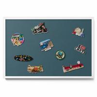MAGNETTAFEL 60x40 cm Weißer Rahmen Dunkles Petrol - Blaugrau, Metall (60/50/0.4cm) - TULUP