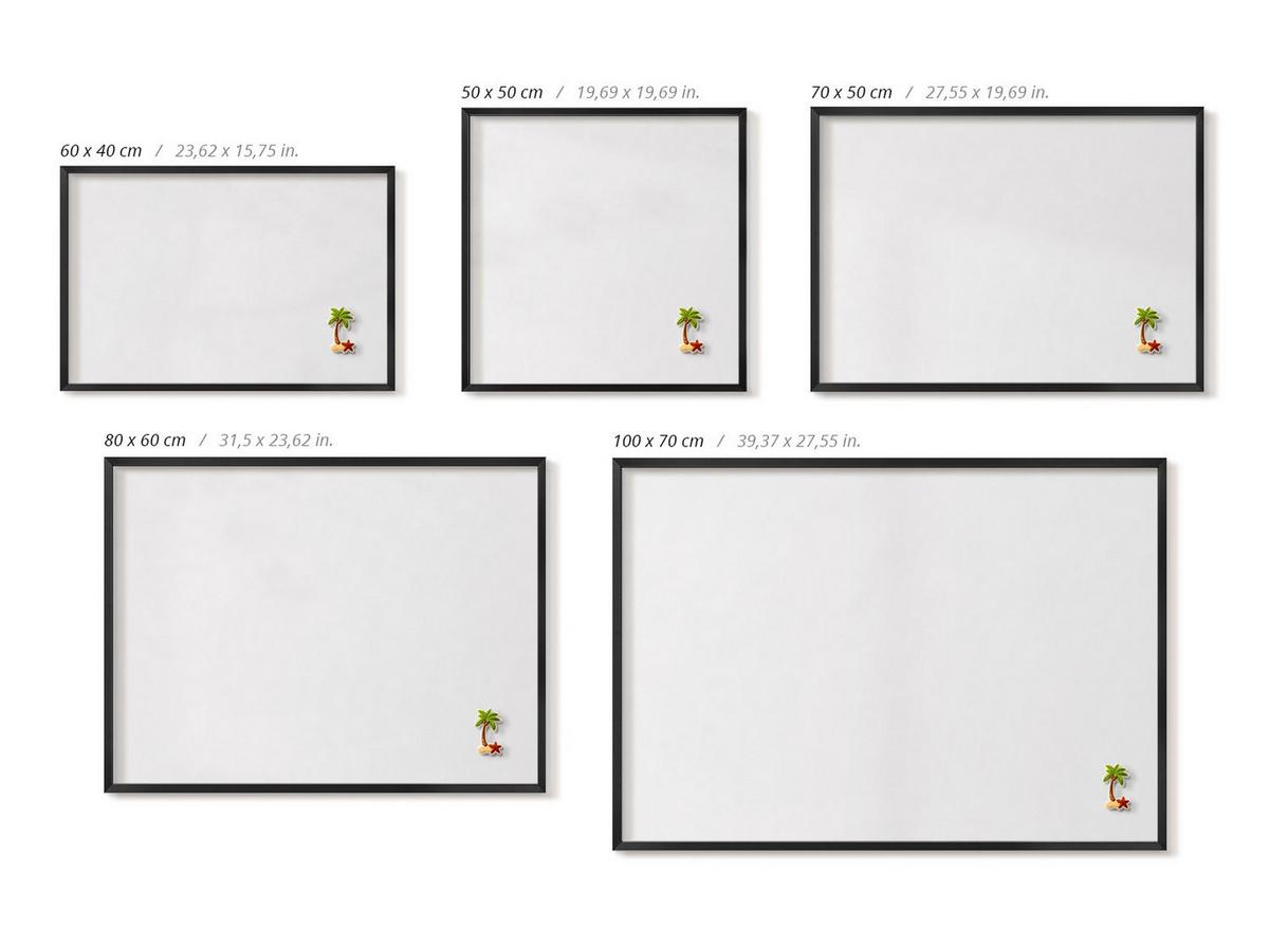 MAGNETTAFEL 100x70 cm Schwarzer Rahmen Farbe Weiß - Zirbelkieferfarben, Metall (100/70/0.4cm) - TULUP
