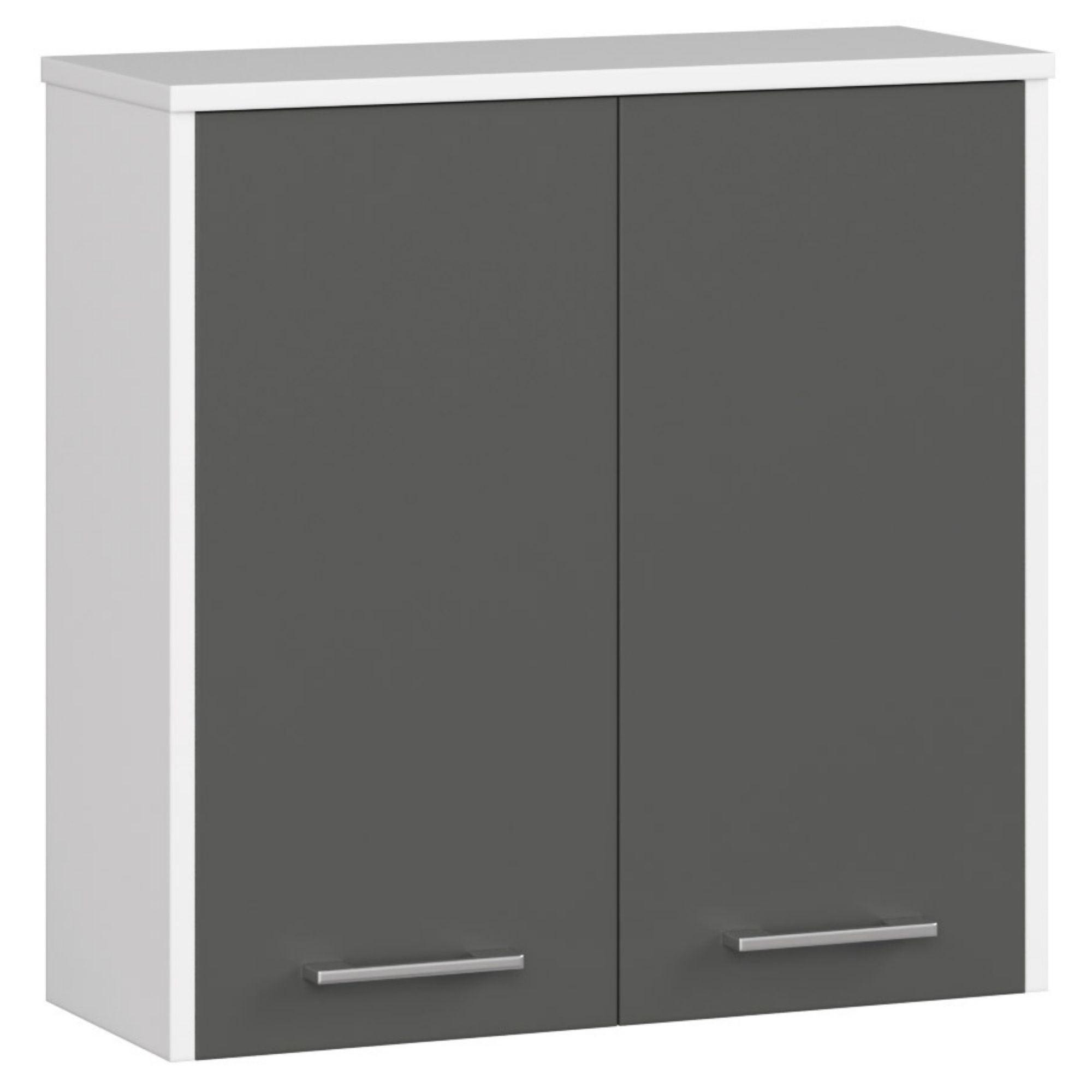 BADKOMMODE Weiß, Graphit Grau 60/60/22,5 - Weiß/Grau, Holzwerkstoff (60/60/23cm) - RAUMHIRSCH FURNITURE