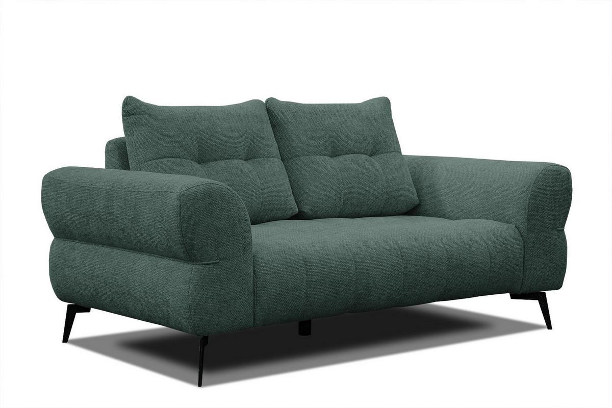SOFA SALVINI 2-Sitzer, smaragdgrün - Smaragdgrün/Schwarz, Holzwerkstoff/Textil (176/88/99cm) - Wozimo