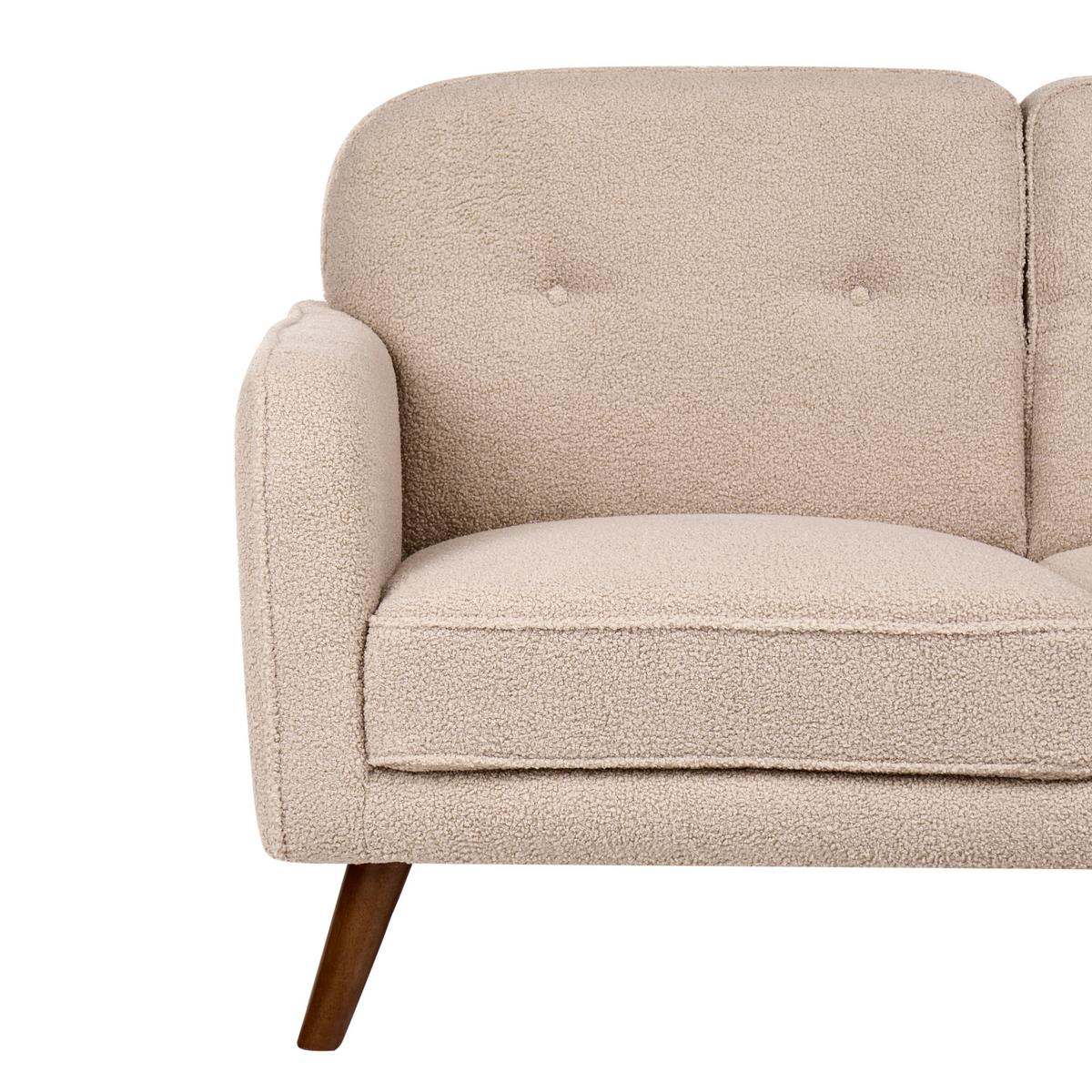 2-SITZER-SOFA Bouclé Beige Ettrum - Beige/Braun, Textil (149/87/84cm) - Beliani