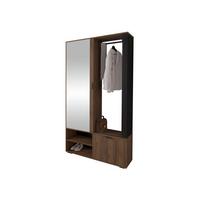 GARDEROBE Milo - Nussbaumfarben/Schwarz, Holzwerkstoff/Kunststoff (100/190/33cm) - MIRJAN24