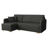 ECKSOFA Como L - Anthrazit/Naturfarben, Holz/Textil (220/140cm) - MIRJAN24