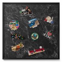 MAGNETTAFEL 50x50 cm Schwarzer Rahmen Eleganter Schwarzer Marmor - Schwarz, Metall (50/50/0.4cm) - TULUP