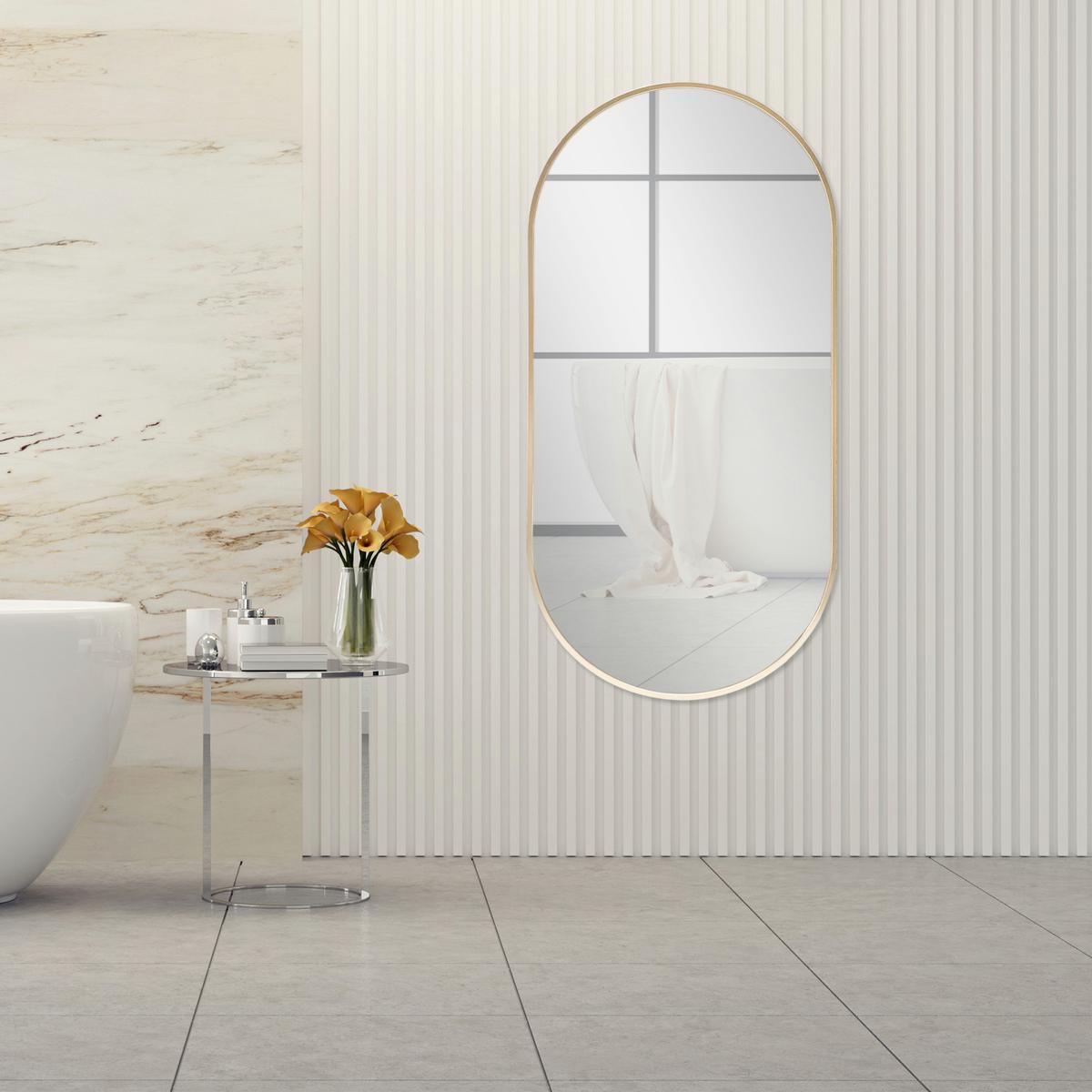 WANDSPIEGEL Corato - Goldfarben, Glas/Metall (38.4/2.8/78.4cm) - [en.casa]